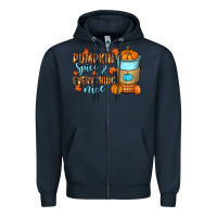 Navy Pumpkin spice and everything nice Zipper Hoodie - RanaPortraitStore