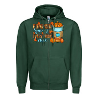 Sports Green Pumpkin spice and everything nice Zipper Hoodie - RanaPortraitStore