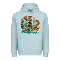 Blue Mist bee happy Premium Hoodie - Artiststas