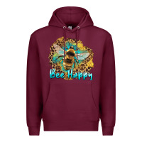 Burgundy bee happy Premium Hoodie - Artiststas