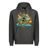 Charcoal Heather bee happy Premium Hoodie - Artiststas