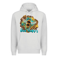 Dove Grey bee happy Premium Hoodie - Artiststas