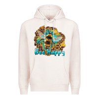 Pale Pink bee happy Premium Hoodie - Artiststas