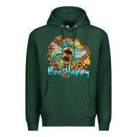 Sports Green bee happy Premium Hoodie - Artiststas