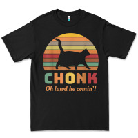 Black chonk cat scale meme retro oh lawd he comin' memes t shirt Premium Tee - linhVisuals