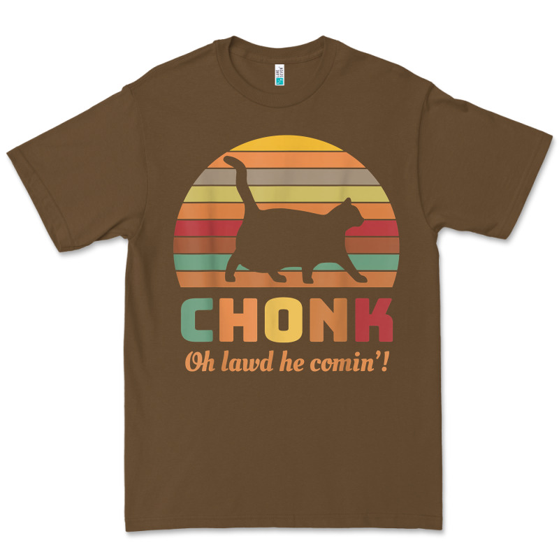 Chonk Cat Scale Meme Retro Oh Lawd He Comin' Memes T Shirt Premium Tee by linhVisuals | Teevron