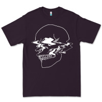 Plum creepy cool egirl eboy pastel goth vaporwave glitch skull sweatshirt Premium Tee - linhVisuals