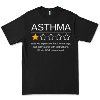 Black funny asthma awareness one star rating inhaler wheezy breath t shirt Premium Tee - linhVisuals
