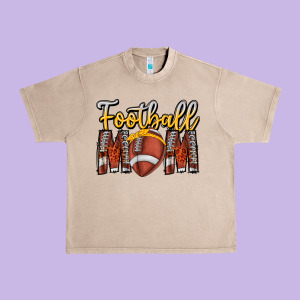 Football Mom Urban Heavy Tee Designed By Cowhidedigitalart