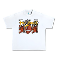 White Football Mom Urban Heavy Tee - CowhideDigitalArt