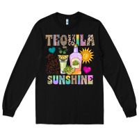 Black Tequila Sunshine Long Sleeve Tee - CowhideDigitalArt