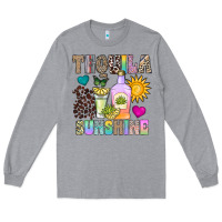 Heather Grey Tequila Sunshine Long Sleeve Tee - CowhideDigitalArt