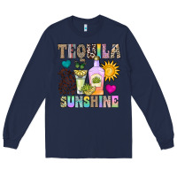 Navy Tequila Sunshine Long Sleeve Tee - CowhideDigitalArt
