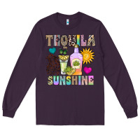 Plum Tequila Sunshine Long Sleeve Tee - CowhideDigitalArt