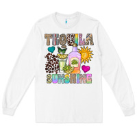 White Tequila Sunshine Long Sleeve Tee - CowhideDigitalArt