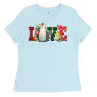 Baby Blue christmas penguin love Ladies Tee - FaDigitalArtStudio