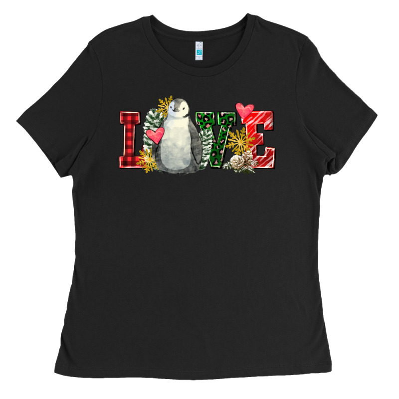 Christmas Penguin Love Ladies Tee by FaDigitalArtStudio | Teevron