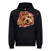 Forest Green cockapoo floral pink glitter Urban Hoodie - Jasminsmagicworld