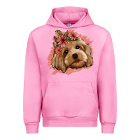 Fuchsia Pink cockapoo floral pink glitter Urban Hoodie - Jasminsmagicworld