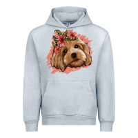 Heather Grey cockapoo floral pink glitter Urban Hoodie - Jasminsmagicworld