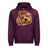 Mauve Wine cockapoo floral pink glitter Urban Hoodie - Jasminsmagicworld