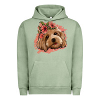 Pigment Oil Green cockapoo floral pink glitter Urban Hoodie - Jasminsmagicworld