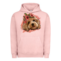 Pigment Salmon cockapoo floral pink glitter Urban Hoodie - Jasminsmagicworld