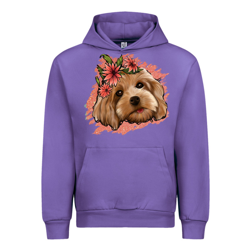 Cockapoo Floral Pink Glitter Urban Hoodie by Jasminsmagicworld | Teevron