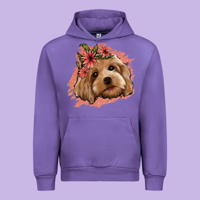 Cockapoo Floral Pink Glitter Urban Hoodie Designed By Jasminsmagicworld