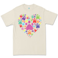 Bone heart paw print dog cat lover valentines day t shirt Premium Tee - linhVisuals