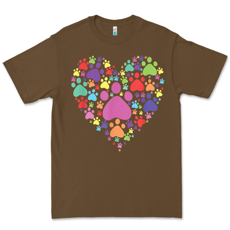 Heart Paw Print Dog Cat Lover Valentines Day T Shirt Premium Tee by linhVisuals | Teevron