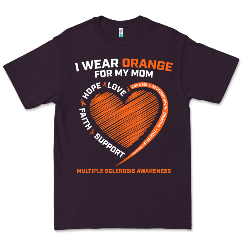 I Wear Orange For My Mom Ms Multiple Sclerosis Awareness T Shirt Premium Tee by linhVisuals | Teevron