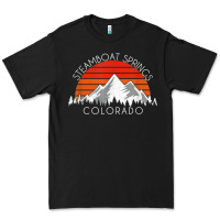 Black retro vintage steamboat springs colorado distressed t shirt Premium Tee - linhVisuals