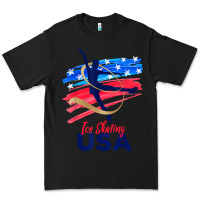 Black ice skating dance support the team tshirt usa flag t shirt Premium Tee - linhVisuals