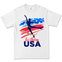 White ice skating dance support the team tshirt usa flag t shirt Premium Tee - linhVisuals