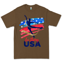 Cacao ice skating dance support the team tshirt usa flag t shirt Premium Tee - linhVisuals