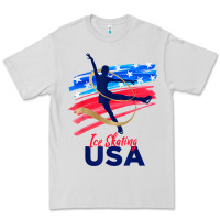 Ice Skating Dance Support The Team Tshirt Usa Flag T Shirt Premium Tee | Teevron