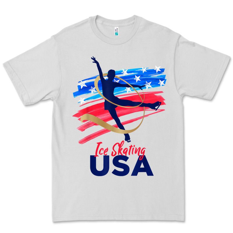 Ice Skating Dance Support The Team Tshirt Usa Flag T Shirt Premium Tee by linhVisuals | Teevron