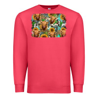 Cardinal highland cow western background Premium Sweatshirt - Jasminsmagicworld