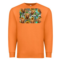 Carrot highland cow western background Premium Sweatshirt - Jasminsmagicworld