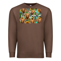 Chestnut highland cow western background Premium Sweatshirt - Jasminsmagicworld