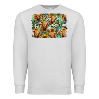 Dove Grey highland cow western background Premium Sweatshirt - Jasminsmagicworld