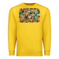 Lemon highland cow western background Premium Sweatshirt - Jasminsmagicworld