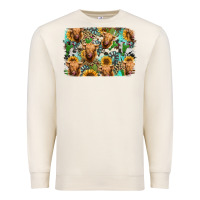 Sandshell highland cow western background Premium Sweatshirt - Jasminsmagicworld