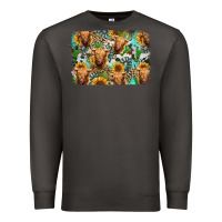 Smoke highland cow western background Premium Sweatshirt - Jasminsmagicworld