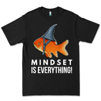 Black mindset motivational quote cute goldfish shark fish t shirt Premium Tee - linhVisuals