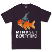 Plum mindset motivational quote cute goldfish shark fish t shirt Premium Tee - linhVisuals