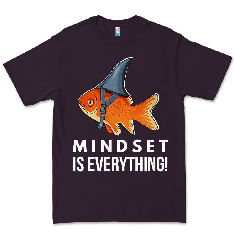 Mindset Motivational Quote Cute Goldfish Shark Fish T Shirt Premium Tee by linhVisuals | Teevron