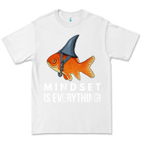 White mindset motivational quote cute goldfish shark fish t shirt Premium Tee - linhVisuals