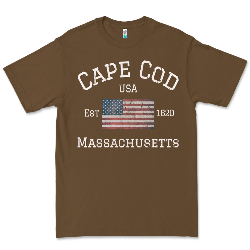 Cape Cod Massachusetts American Flag Usa Travel Vintage Pullover Hoodi Premium Tee by linhVisuals | Teevron